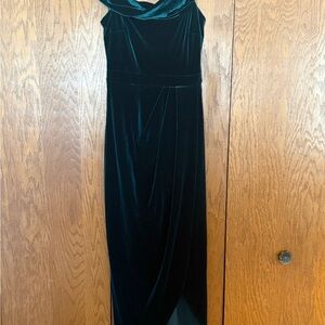 BHLDN Velvet Midi Dress in Rich Green